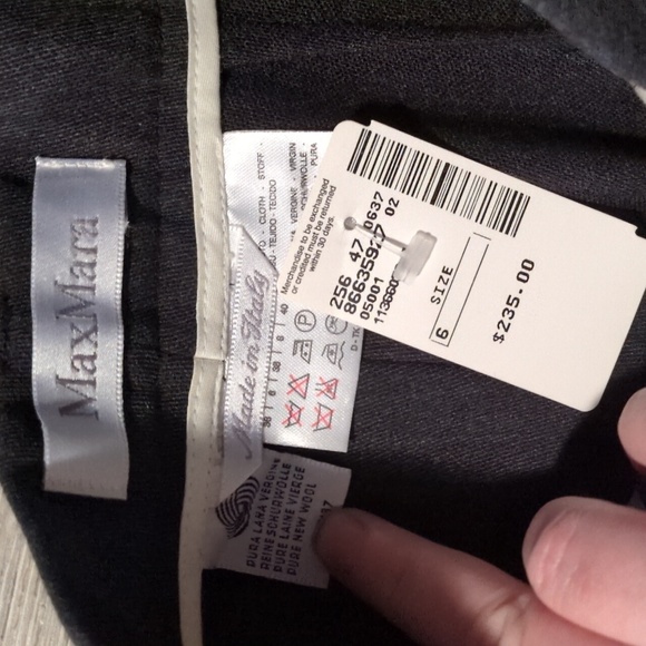 MaxMara Virgin Wool Gray Pleated Trousers Size 6 - Picture 4 of 10
